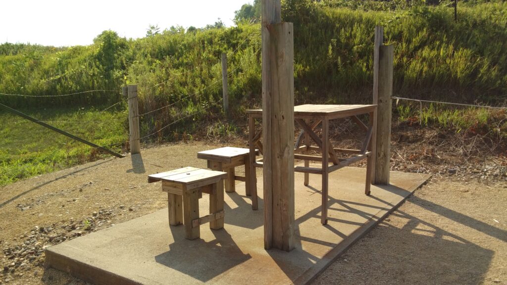 Pistol range shooting bench