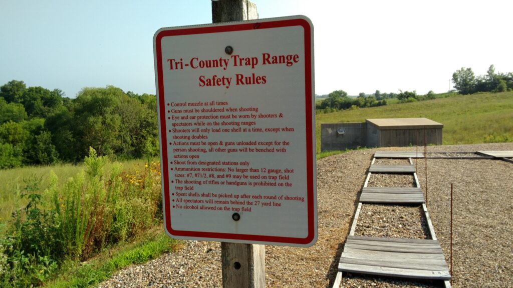Shotgun range rules sign