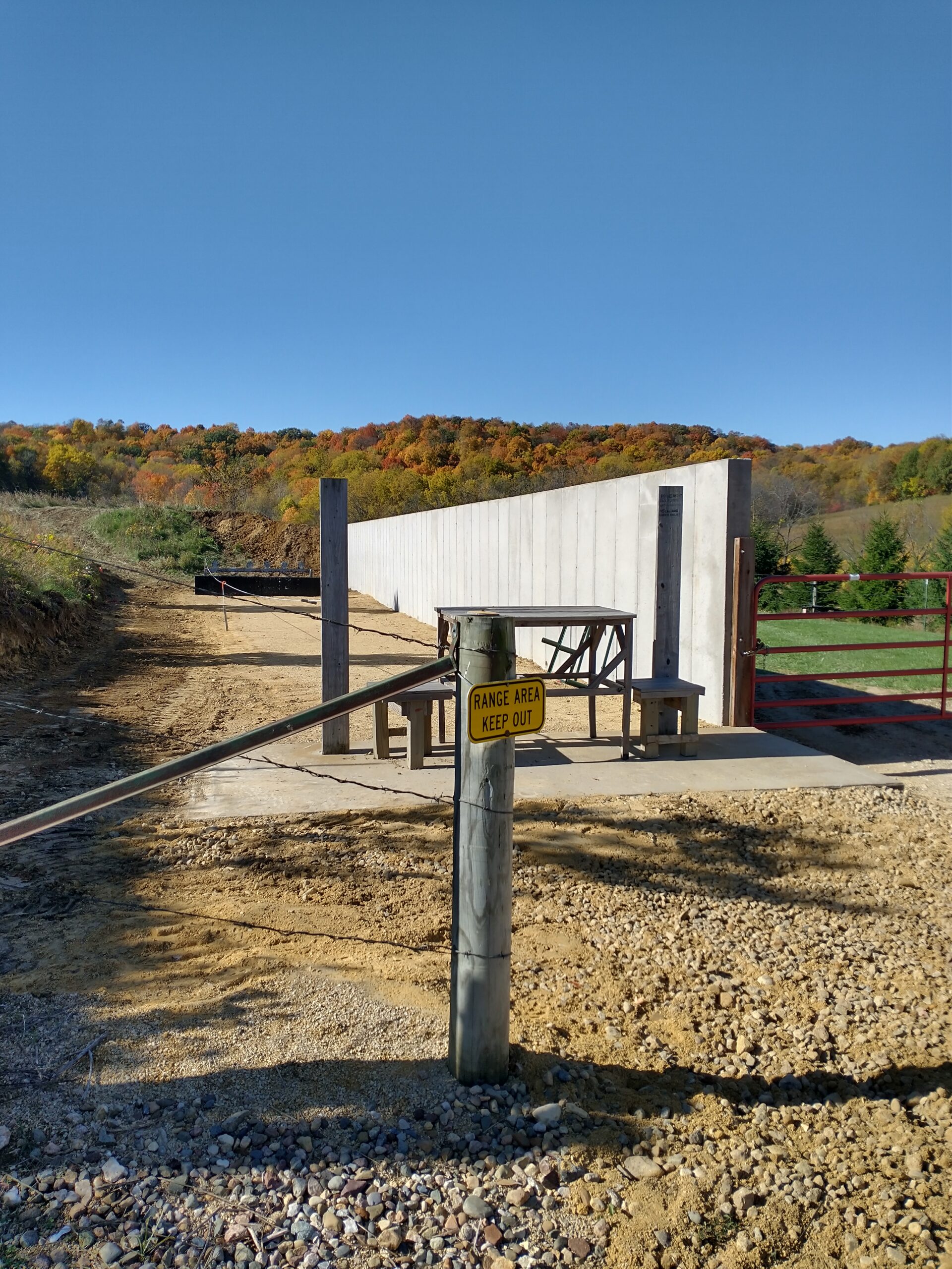 Pistol range safety wall