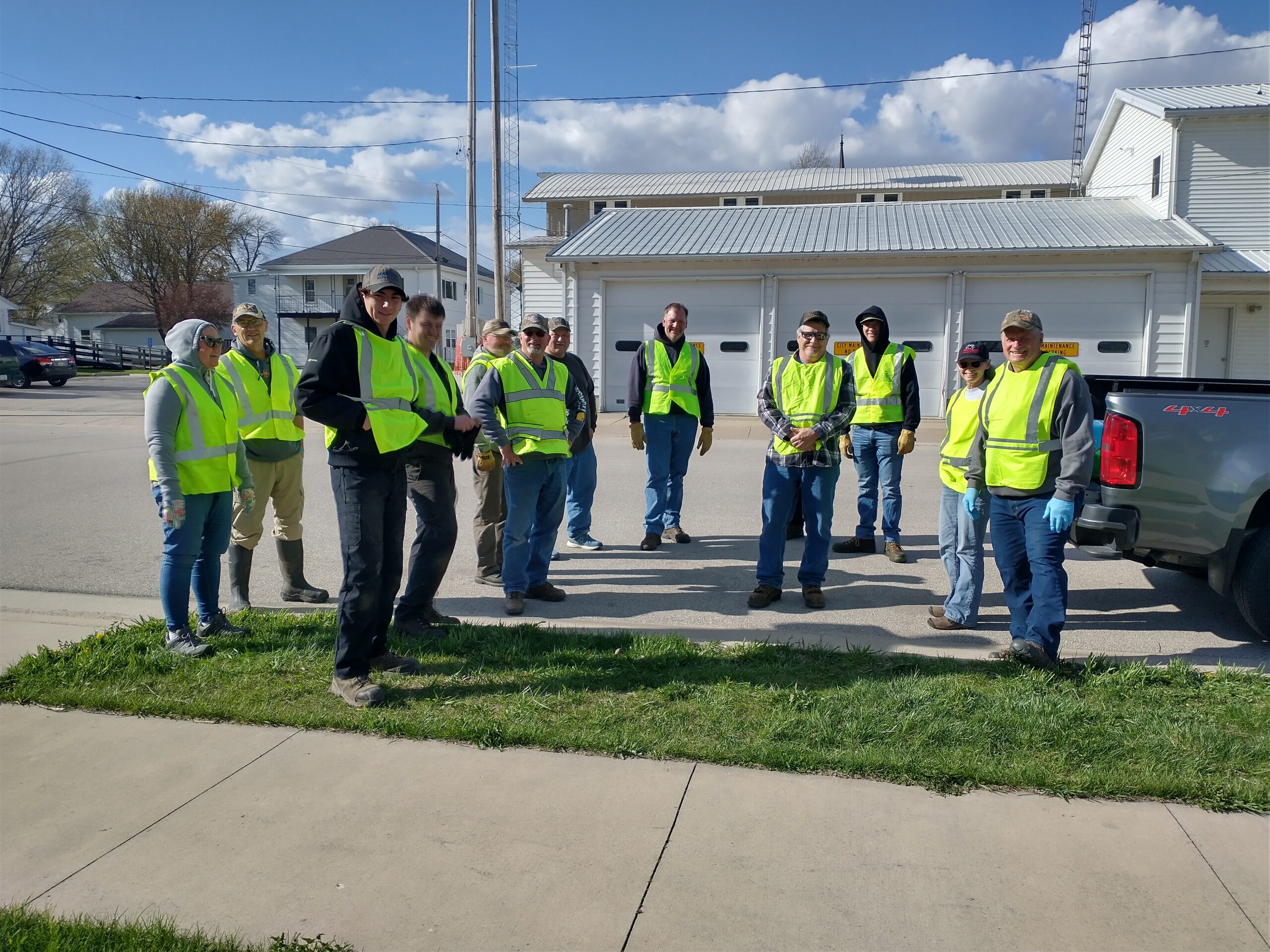 Men working roadside cleanup